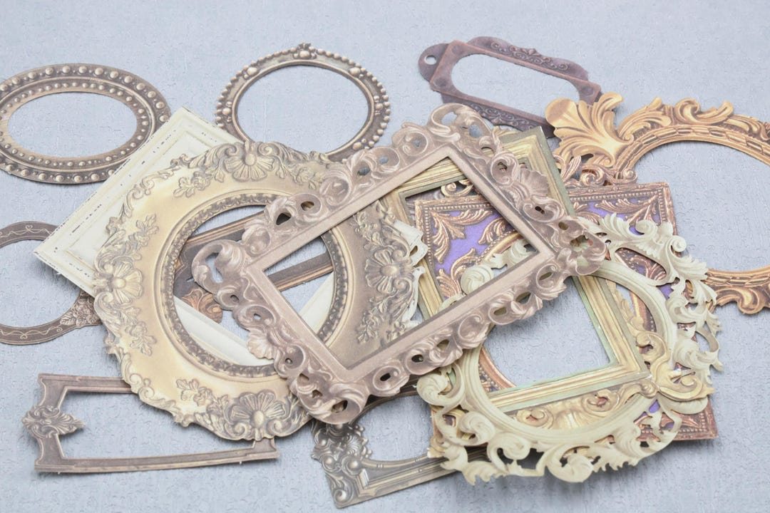Retro Frame Stickers, Frame Iron Plate Stickers Stickers White Matte ...