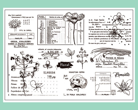 Clear Stamp Set / Clear Stamps / Flower Plant Leaves Branch - Etsy