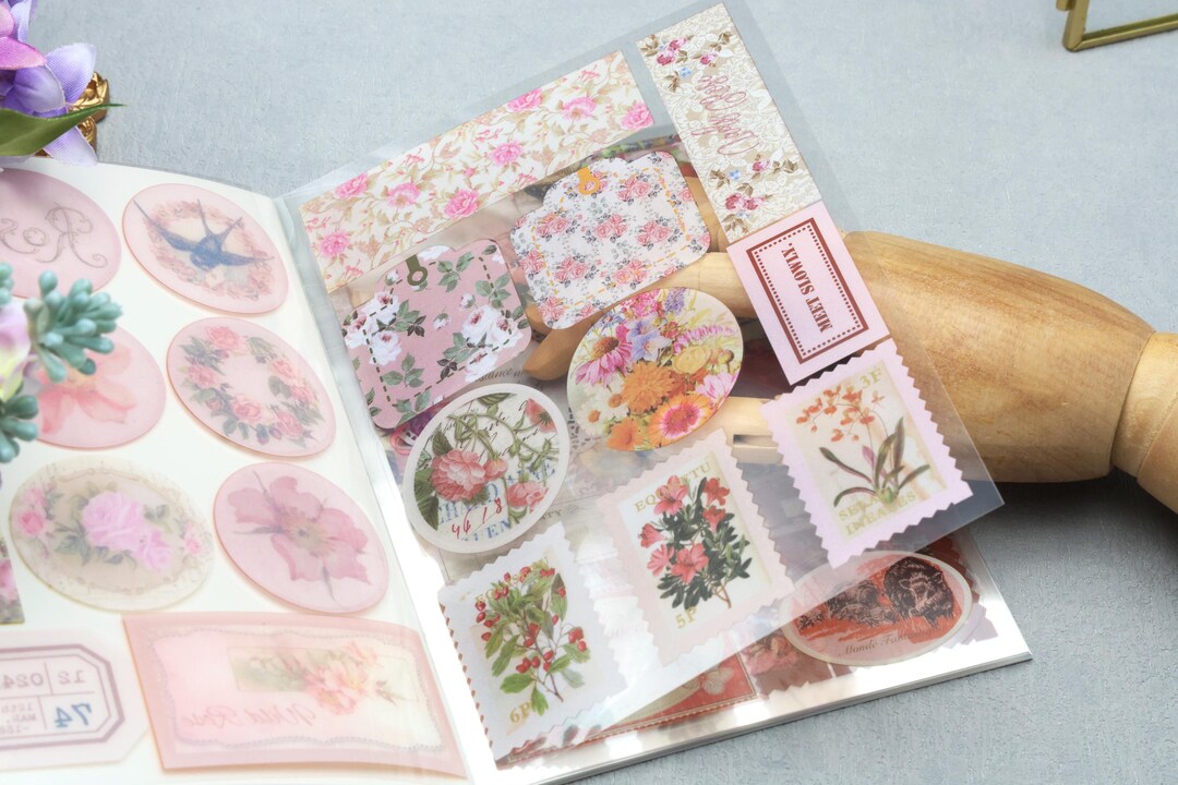 Sticker Boolets PET Sticker Booklet | 20 Sheets Collage Assorted Pattern Botanical ...