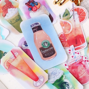coffee  drinks stickers | ice tea drinks soft drink lemon strawberry orange fruit drinks Stickers, ML05