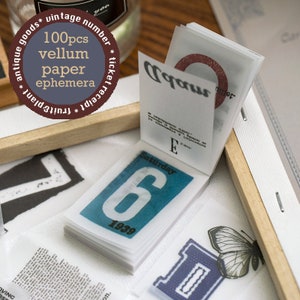 Minivelijnpapier | geassorteerd patroon fruit plant vintage aantal bon ticket antiek goederen kortstondige collage Y02