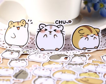 Stickers hamster heureux| S1 hamster mignon, vie heureuse, stickers mixtes sur le thème amusant ML05