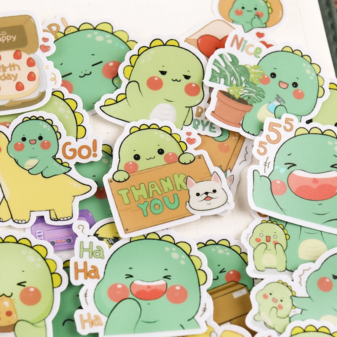 Cute Baby Dinosaur S2 Sticker Themed Animal Stickers Etsy