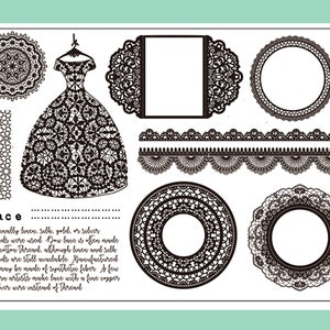 clear Stamp Set | Clear Stamps / lace themed Transparent Stamp S18 sale08