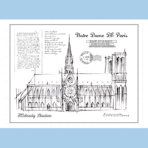 clear stamp set /clear stamps /planner Journal stamp/ architecture Notre Dame  Paris S01