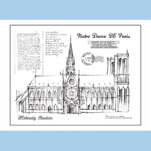 clear stamp set /clear stamps /planner Journal stamp/ architecture Notre Dame  Paris S01