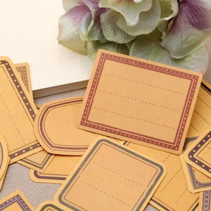 Paquete de 30 pegatinas de papel kraft, kit de diario basura, pegatinas de papel kraft, título efímero Y06 y06-l