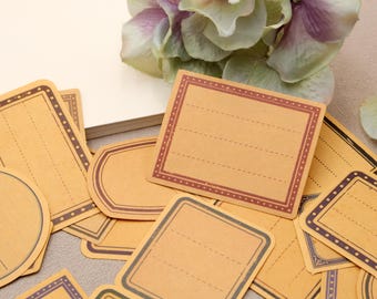 30pcs/pack kraft label sticker | junk journal kit pack, Kraft paper sticker , title ephemera Y06 y06-l