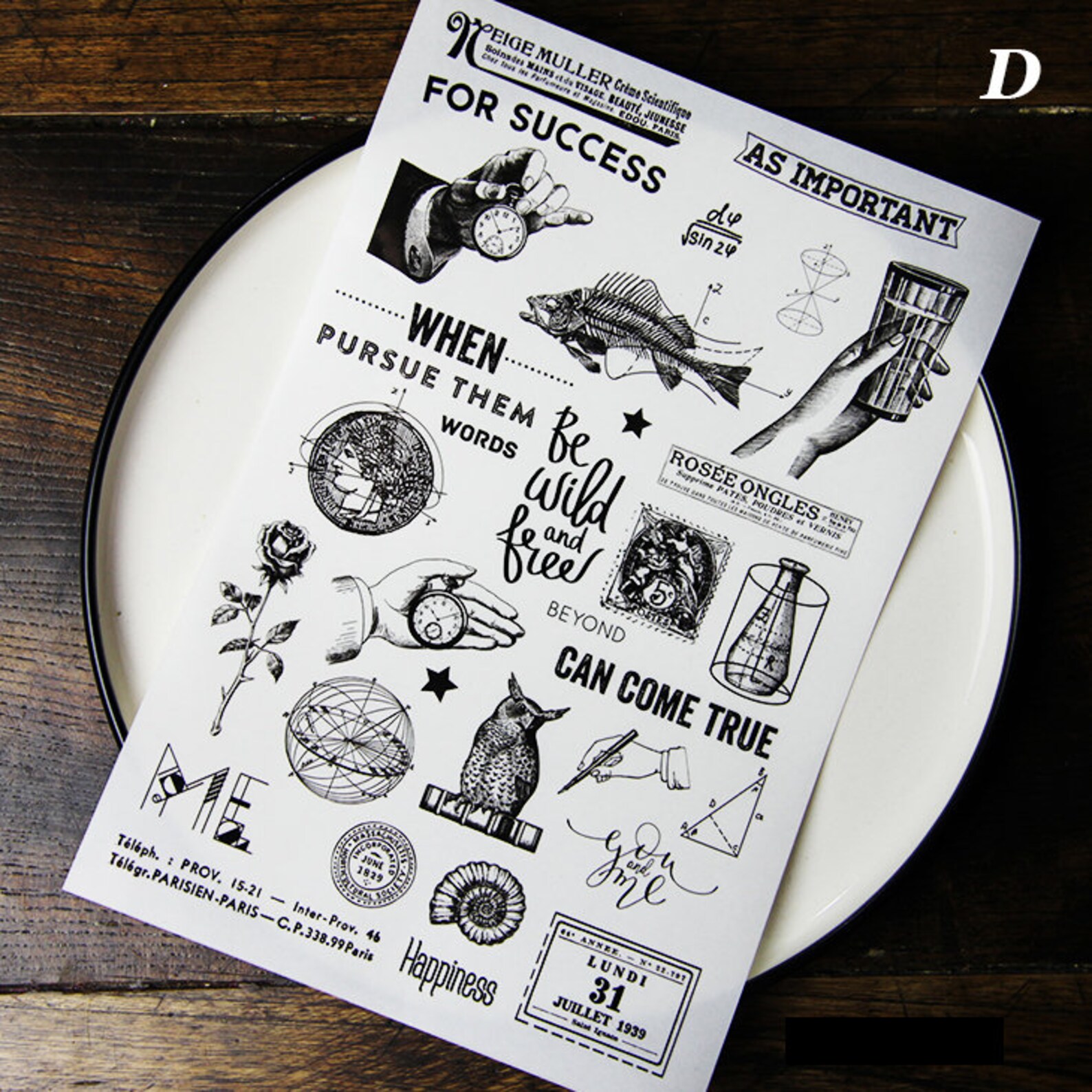 RUB-ON Stickers S3, Black and White Stickers Rub on Transfer Stickers ...