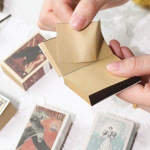 Mini livro de papel Kraft | amarelo, efêmera de bolso vintage, papel fino, papelaria y02