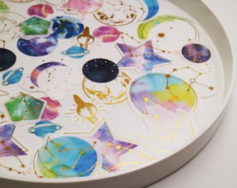 60pcs/pack washi Stickers Pack / star moon planet themed Washi Stickers M02  Tzb-L1