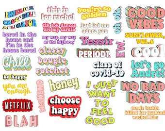 fashion calligraphy stickers brush letter stickers Quotes word stickers Stickers H04
