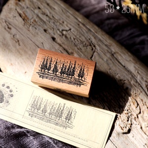 tree forest Wooden Stamps vintage forest grove wood tree garden Stamp for Junk Journaling t03