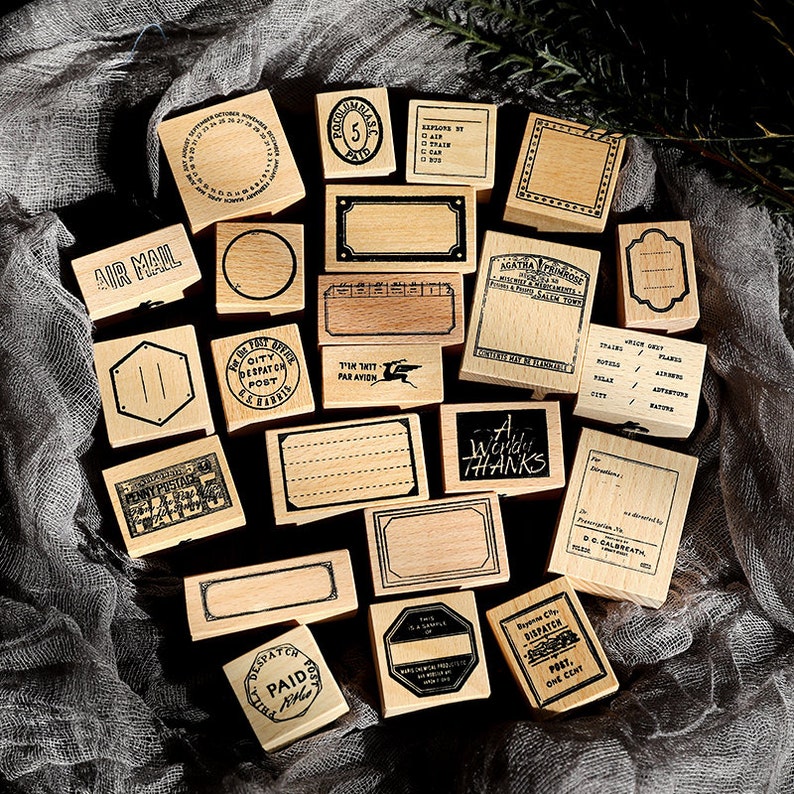 Vintage Receipt Label Wooden Stamps Specimen Bottle Label Etsy