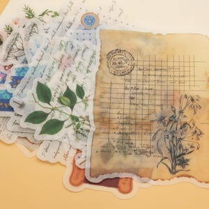 60 unidades/pacote flor carta nota botânico temático, adesivos de papel washi, adesivos recortados M02 Tzb-L1