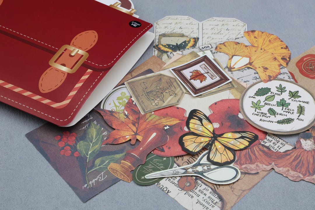 Botanical Specimen Junk Journal Kit Pack, Various Plant Leaves Paper ...
