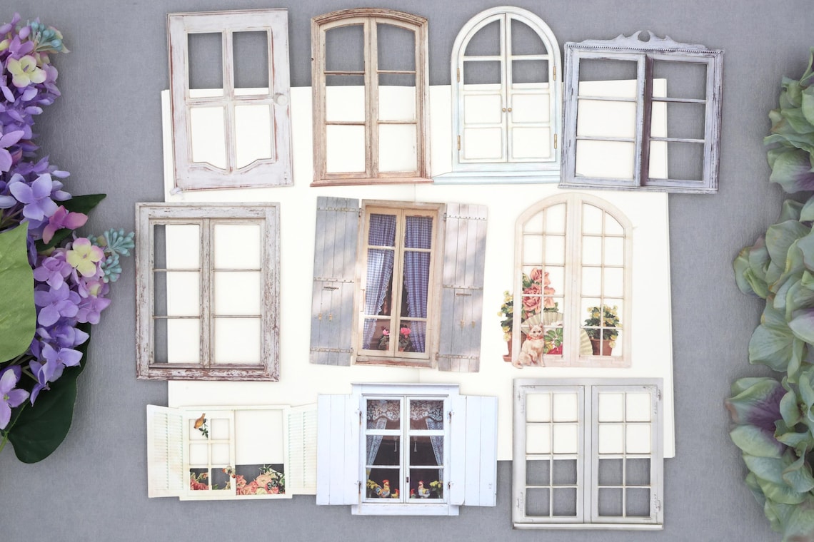 Various Window Paper Stickers | 10pcs/pack Window Stickers Junk Journal ...