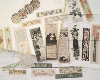 retro patten Washi stickers | poster women vintage themed strips stickers reading books , junk journal tzb-m