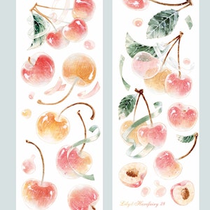 Cherry Washi PET-tape | fruitwaterverfpatroon PET-tape, washitape | M04 gewicht-13