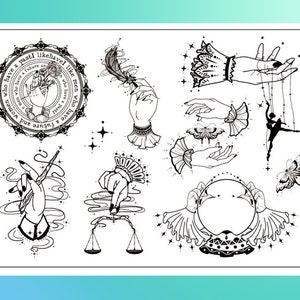 clear Stamp Set / Clear Stamps /hand magic effect themed Transparent Stamp S15