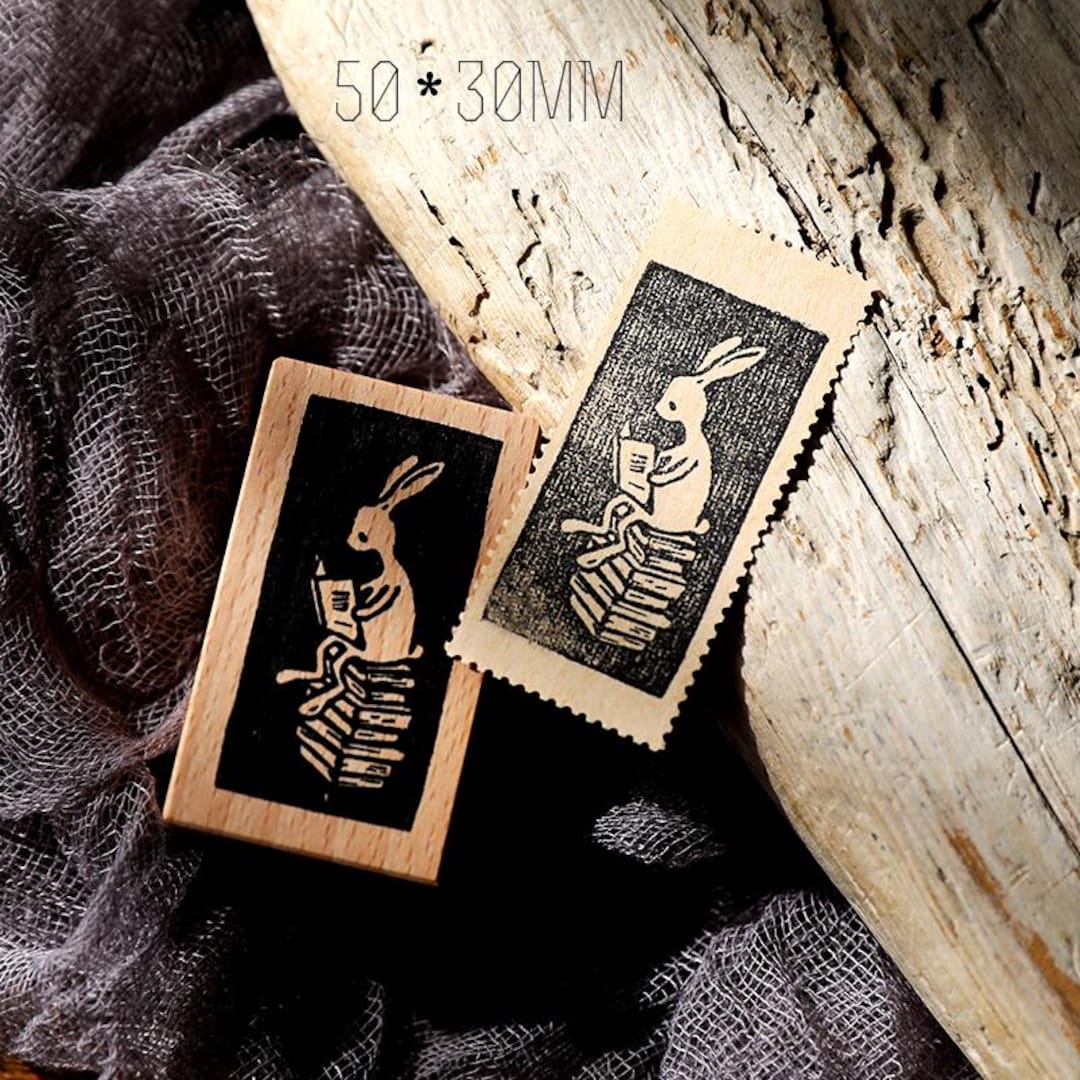 Cheap Rabbit Stamps Vintage Reading Rabbit Stamps Stamps Wooden Stamps Junk Journaling T03 ...