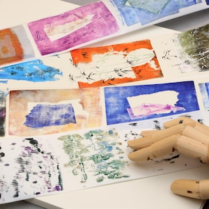 Arte abstrata desenhos aleatórios Fita Washi PET｜arte várias pinturas design misto M04 wt-12 wt-1