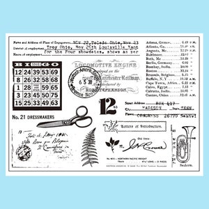 clear Stamp Set / Clear Stamps / junk journal ephemera tn style themed S17