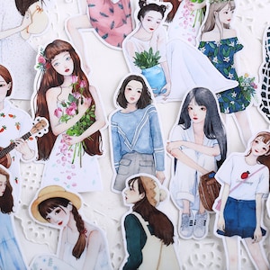 fashion Girl stickers | watercolor modern girls streetwear style dress street style themed Stickers,  ML05