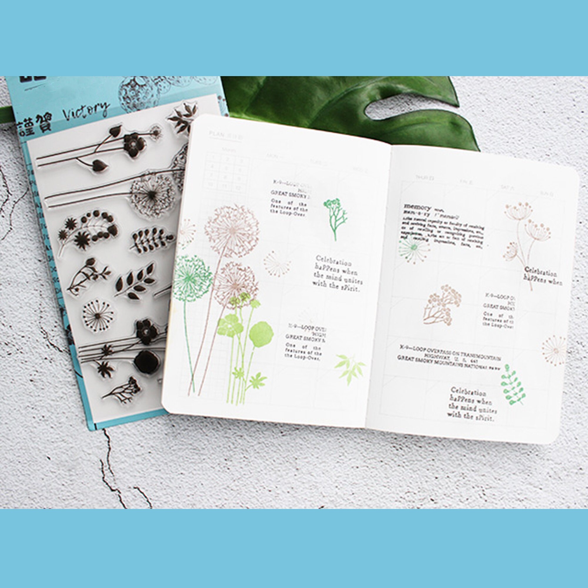 Clear Stamp Set / Clear Stamps /dandelion Floral Flower Plant Botanical ...