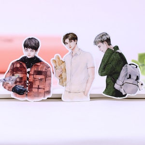 fashion street boy sticker, comic boy stickerspakket ~ gestanste sticker junk journal efemere, ML05