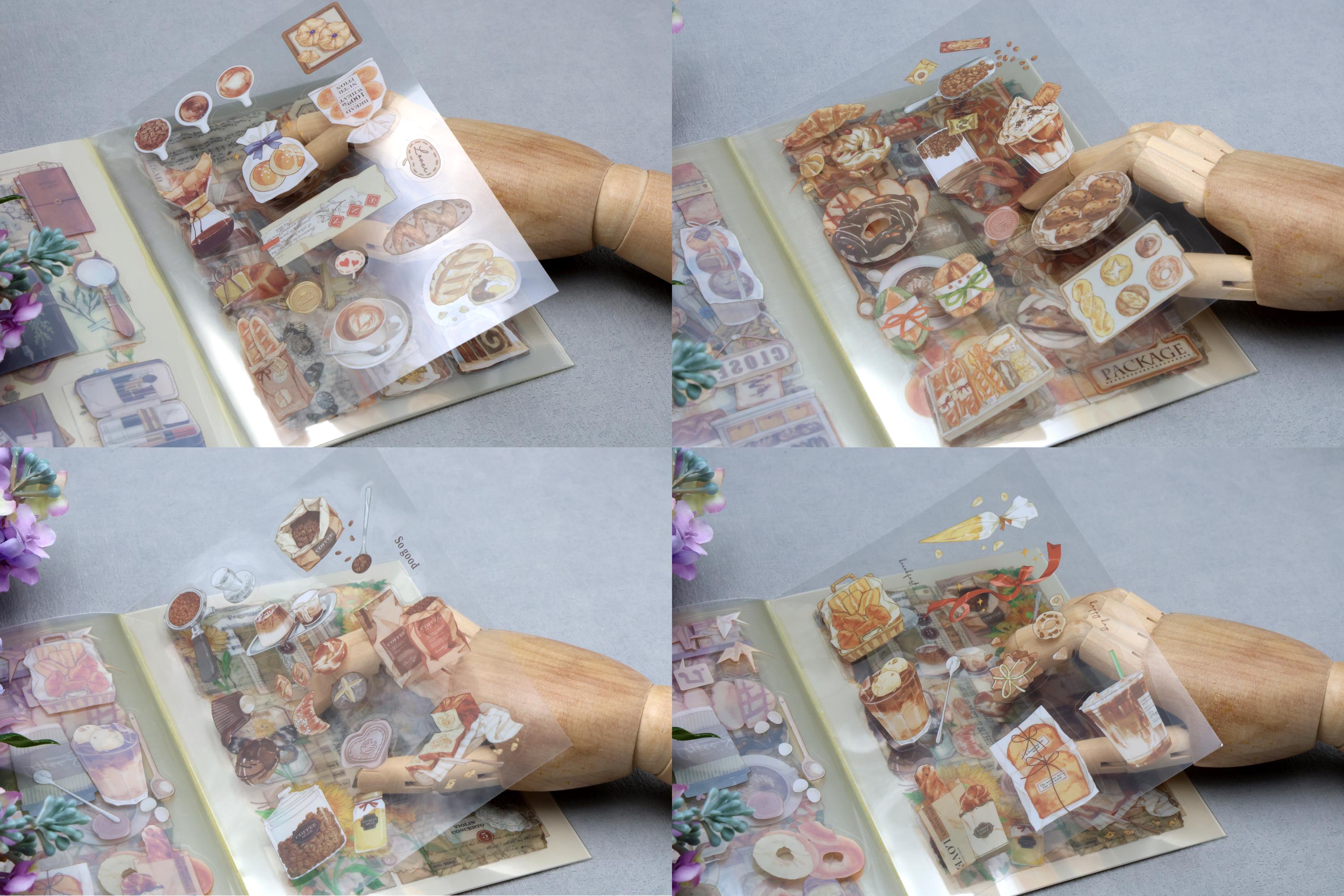 Sticker Boolets PET Sticker Booklet | 20 Sheets Collage Assorted Pattern Bread Flower ...