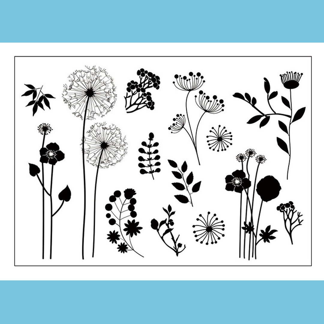 Clear Stamp Set / Clear Stamps /dandelion Floral Flower Plant Botanical ...