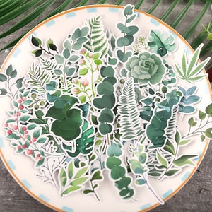 folha botânica do vintage de <br> Não Perca! Adesivos decorativos com tema de folhas e plantas, adesivos recortados, diário, ML05 SALE09
