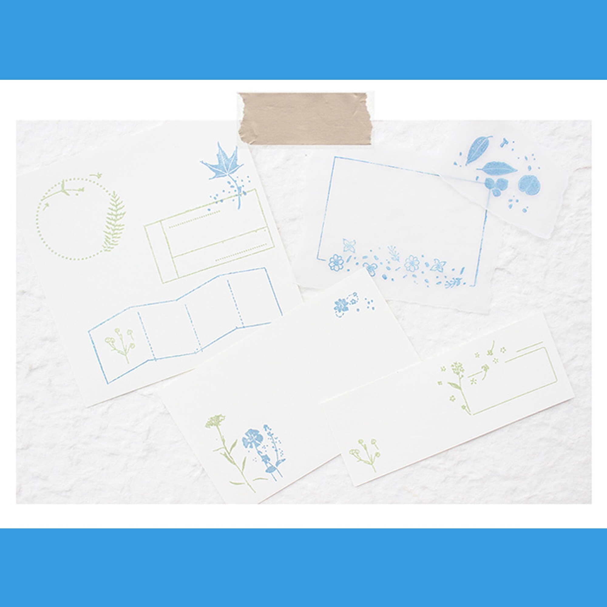 Clear Stamp Set / Clear Stamps / Leaves Note Notice Leaf Vine Plant ...