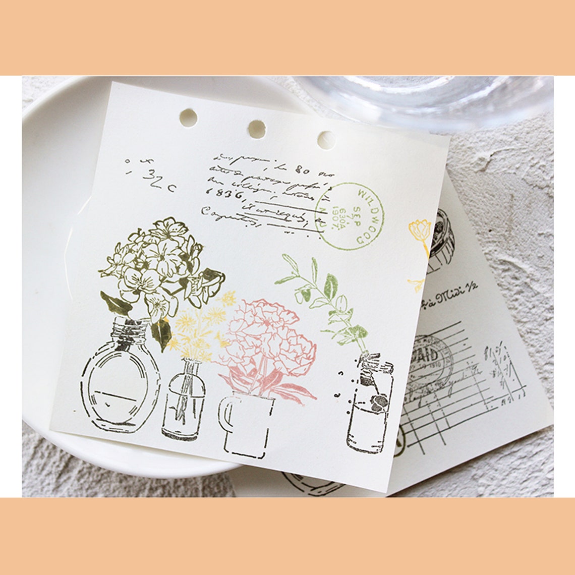 Clear Stamp Set / Clear Stamps / Flower Bottle Vase Basket Floral ...