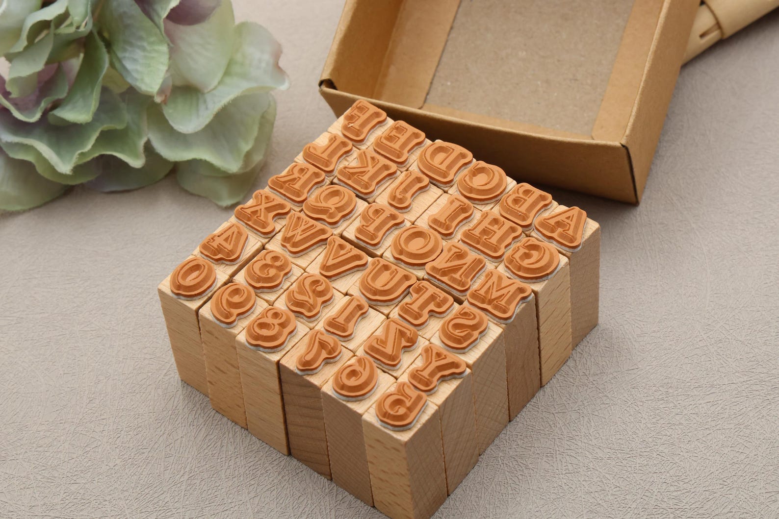 Target Stamps Wood Rubber Stamp Set | Alphabet Letter Font Calligraphy Shadow Wood ...