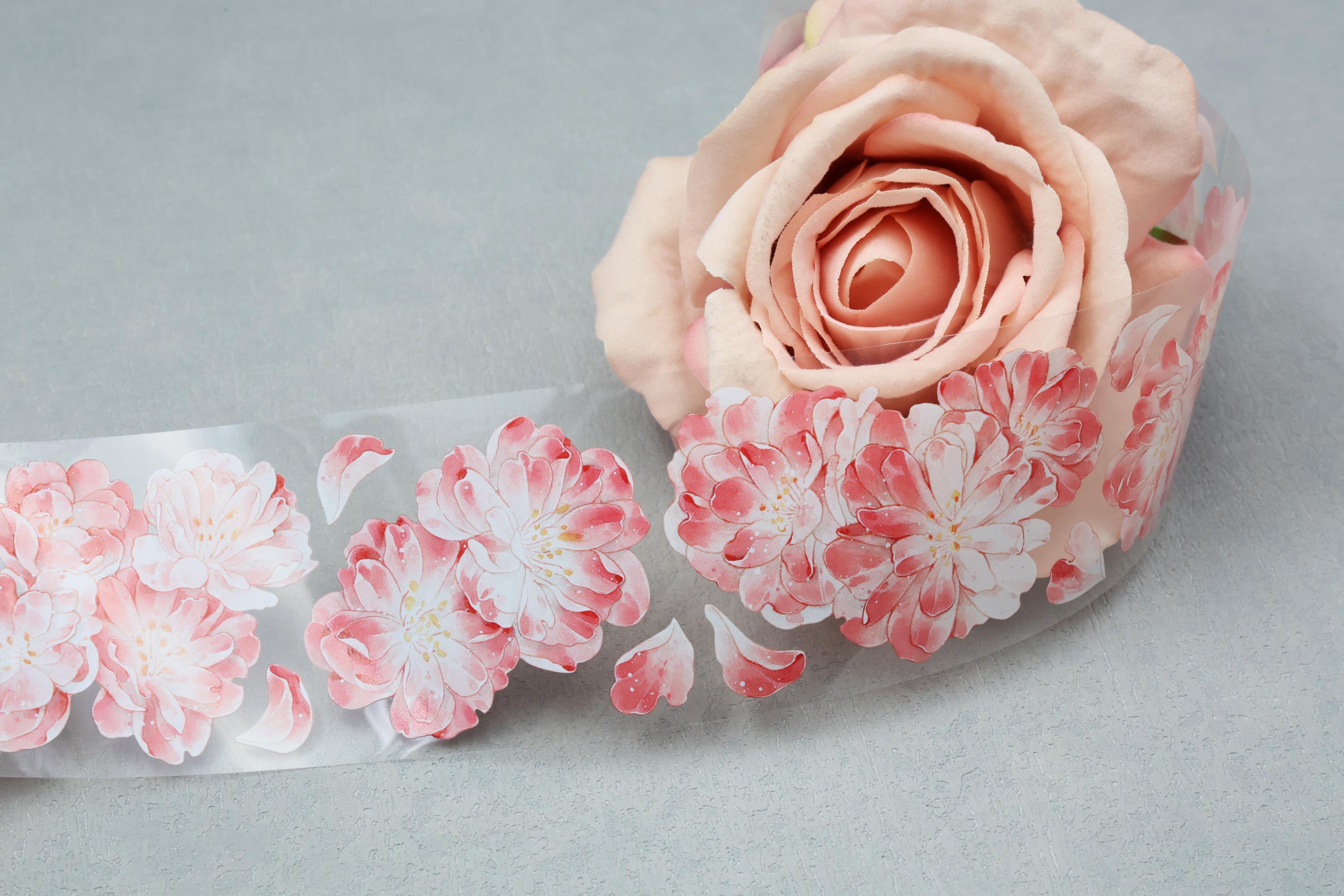 Cherry Blossoms PET Tape | Cherry Flower PET Tape, Washi Tape