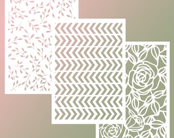 stencil | flower leaves leaf botanical floral geometry random shape Stencil | DIY Art Stencil L08 w1