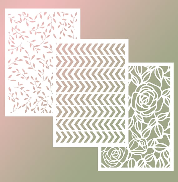 stencil | flower leaves leaf botanical floral geometry random shape Stencil | DIY Art Stencil L08 w1