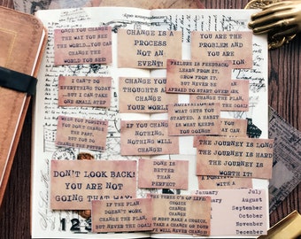 Retro quotes Stickers, Die Cut Stickers, vellum stickers, clear sticker, words snail mail, ephemera BS Y06