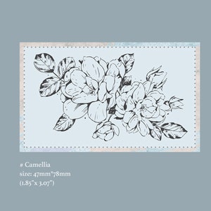 Tampons en caoutchouc en bois de camélia, fleurs florales, tampons en bois sur le thème des plantes de camélia, tampon pour plantes M04 sale09