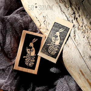 Vintage Hase Stempel Gentleman Stempel Holzstempel Vintage Stempel für Junk Journaling t03