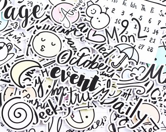 calligraphy stickers emoji brush letter stickers, Quotes word stickers Stickers ML05