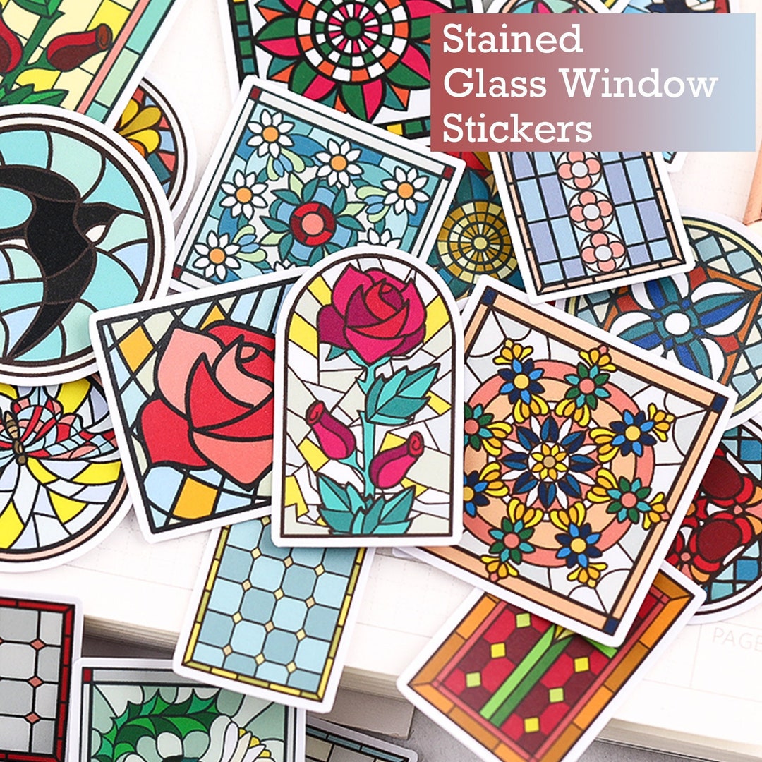 Colourful Stained Glass Window Sticker Church Window Sticker Themed