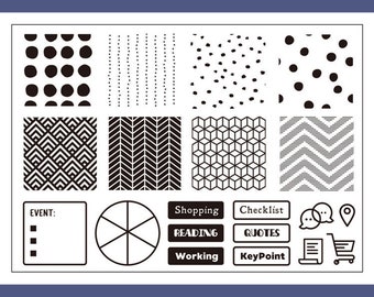 paper with dotted lines for writing clear Stamp Set / Clear Stamps / pattern polka dot symbol Universal different geometric seamless m04 S20