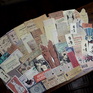 59 pcs /Vintage junk journal kit pack, card, journal scrapbook ,vintage ephemera T03 v2 SU-L1 END85