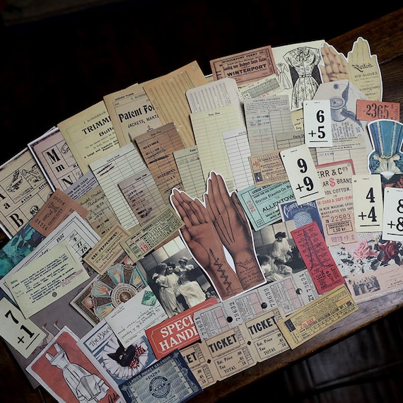 59 Pcs /vintage Junk Journal Kit Pack, Card, Journal