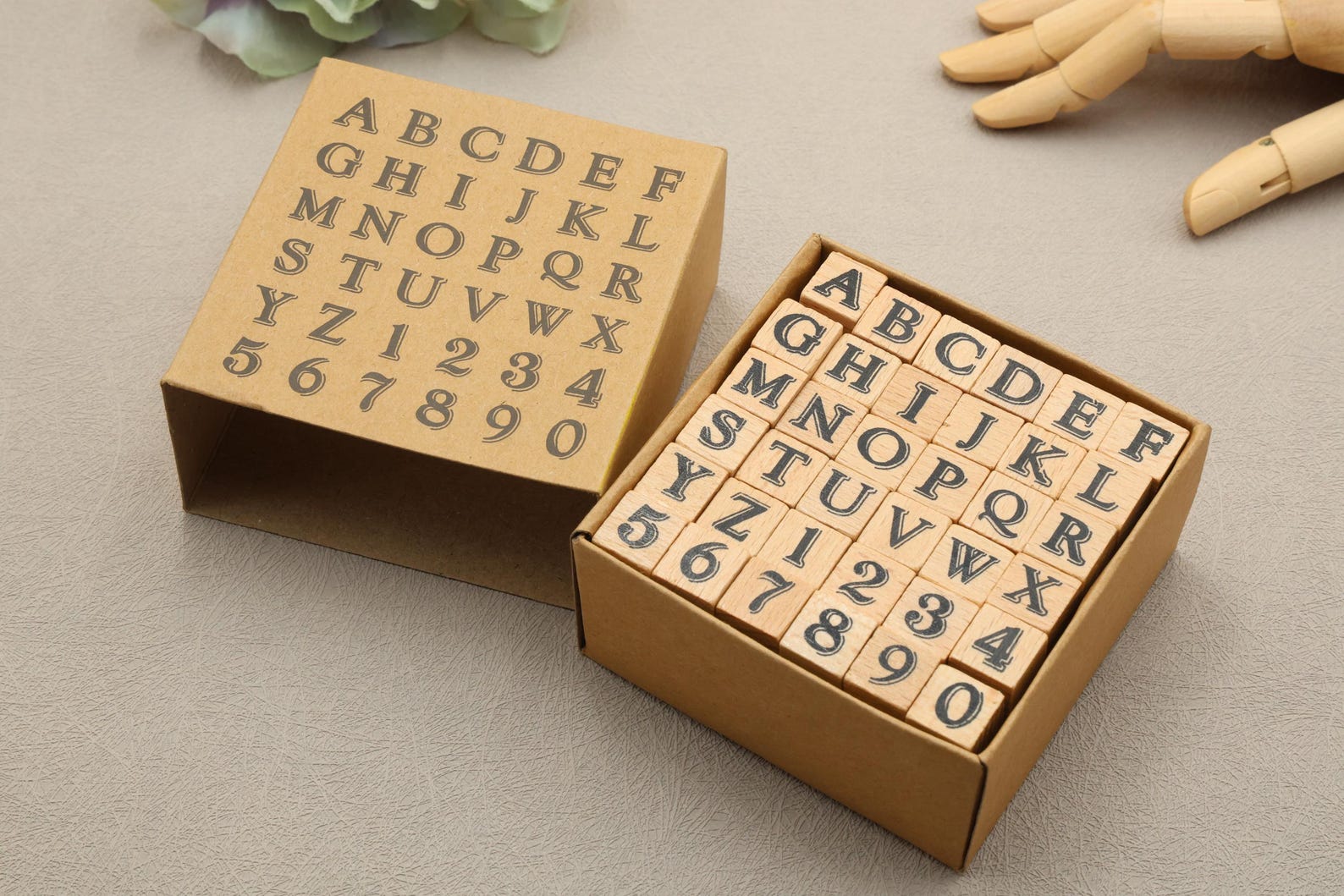 Target Stamps Wood Rubber Stamp Set | Alphabet Letter Font Calligraphy Shadow Wood ...