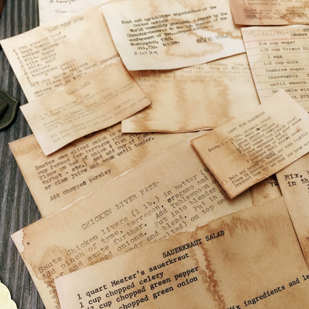 Vintage Coffee Dyed Scrapbook Paper 41pcs