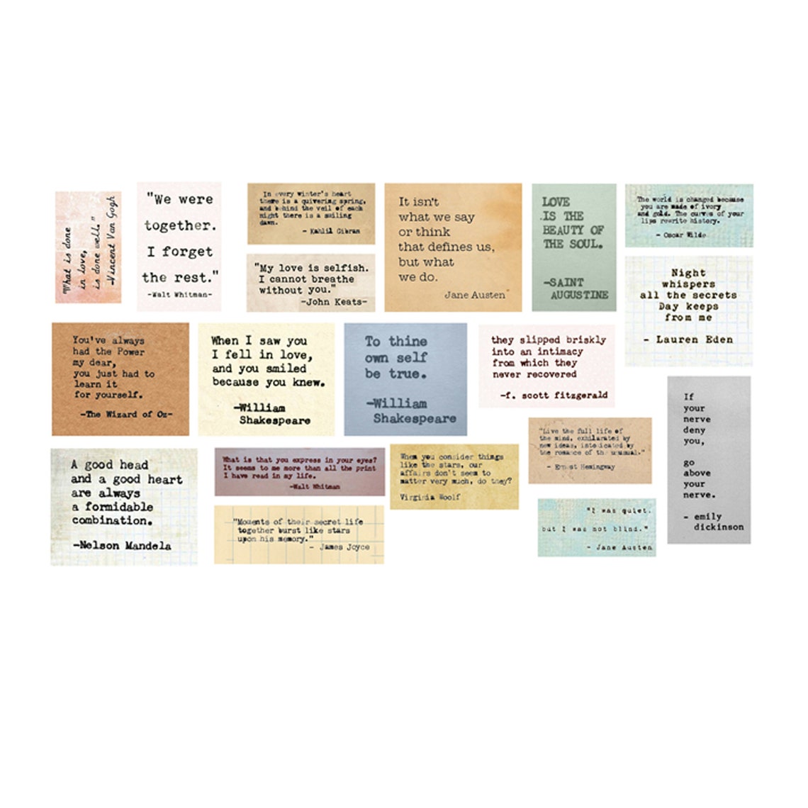 Vintage Quotes Stickers Typewriter Font Word Quotes Stickers Etsy